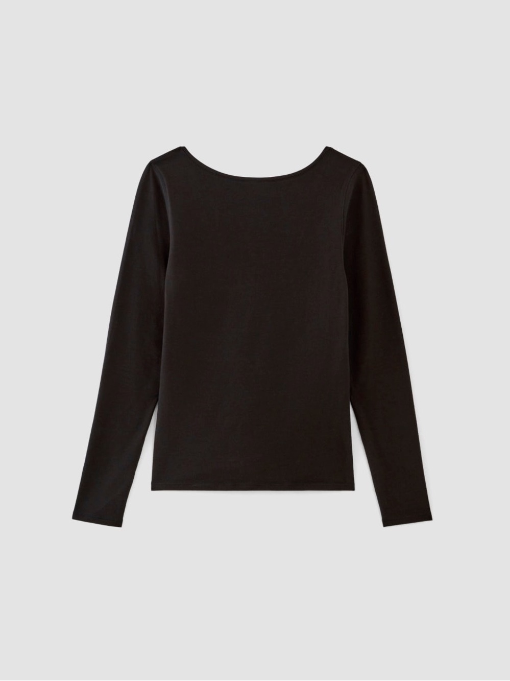 Everlane Black Supima Form Scoop Back Tee Fitted Long Sleeve Small